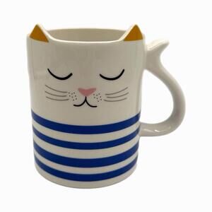 Parker Lane 16oz Figural Cat Coffee Mug with Stripes